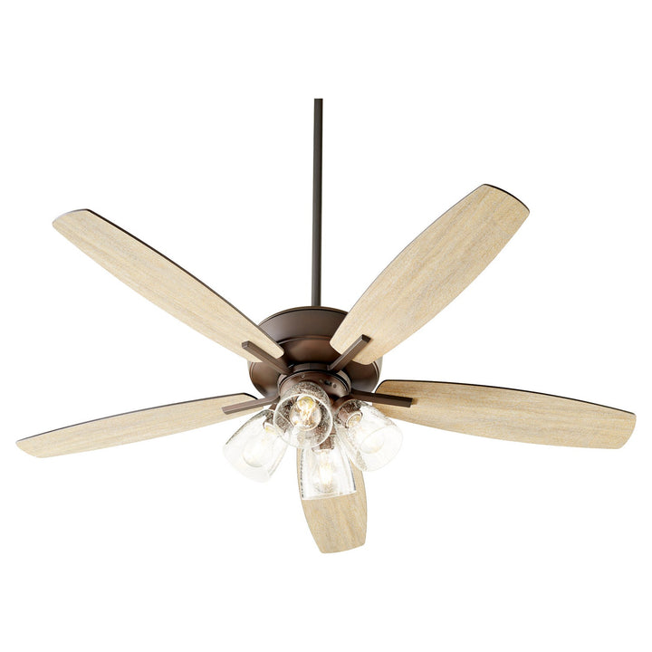 Quorum Breeze 7052-486 Ceiling Fan 52 in. - Oiled Bronze, Oiled Bronze/Weathered Oak