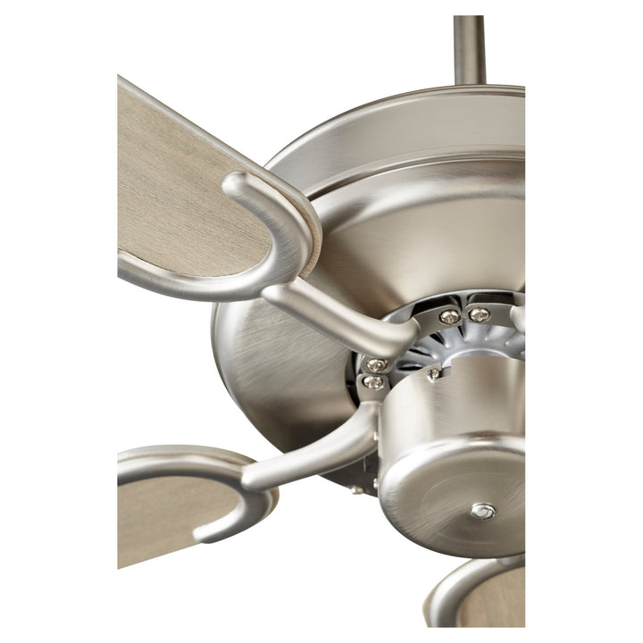 Quorum Virtue 6525-65 Ceiling Fan 52 in. - Satin Nickel, Silver/Weathered Gray