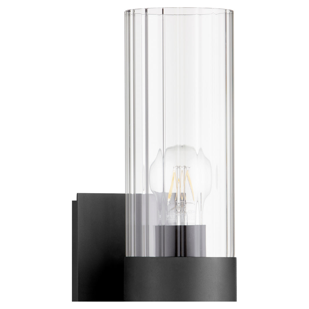 Quorum 5827 Clear Fluted Wall Mounts 5826-2-69 Wall Sconce Light - Textured Black