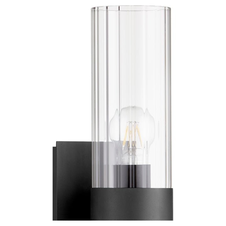 Quorum 5827 Clear Fluted Wall Mounts 5826-2-69 Wall Sconce Light - Textured Black
