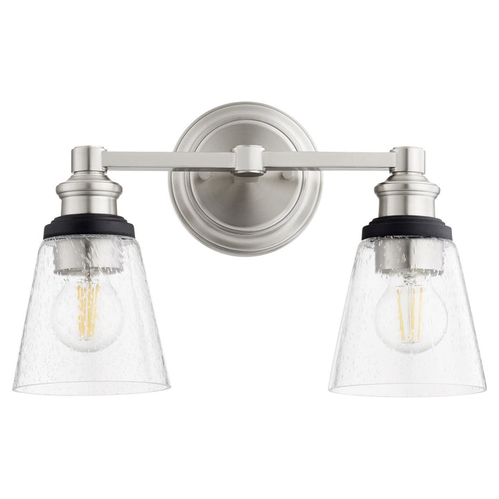 Quorum Dunbar 509-2-65 Bath Vanity Light 15 in. wide - Satin Nickel