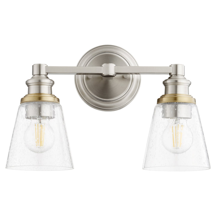 Quorum Dunbar 509-2-65 Bath Vanity Light 15 in. wide - Satin Nickel