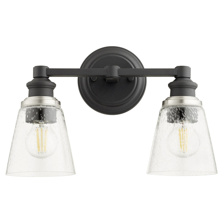 Quorum Dunbar 509-2-69 Bath Vanity Light 15 in. wide - Textured Black