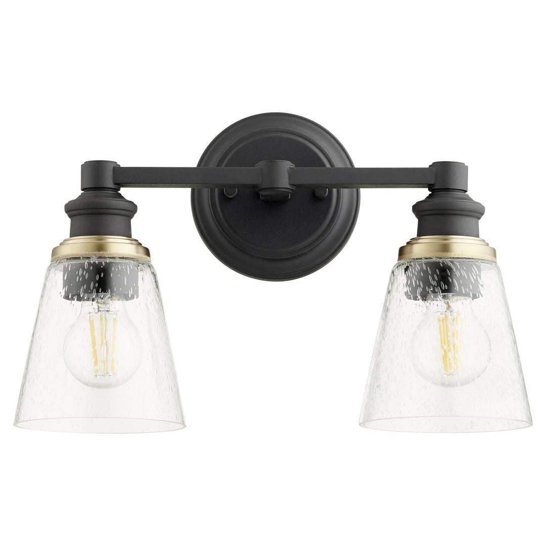 Quorum Dunbar 509-2-69 Bath Vanity Light 15 in. wide - Textured Black