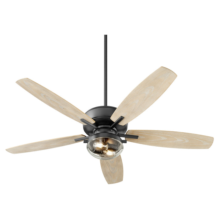 Quorum Breeze Patio 170525-69 Ceiling Fan - Textured Black Noir, Weathered Oak