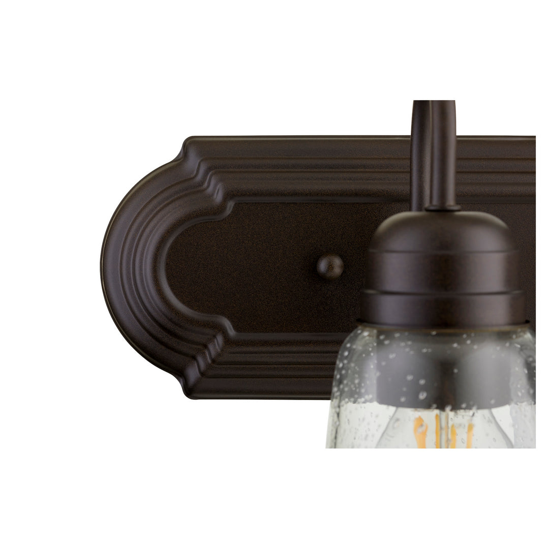 Quorum 5094 Vanities 5094-2-286 Bath Vanity Light 18 in. wide - Oiled Bronze W/ Clear/Seeded