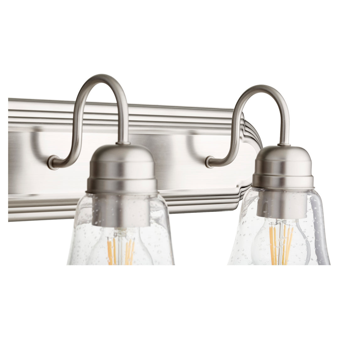 Quorum 5094 Vanities 5094-6-265 Bath Vanity Light 48 in. wide - Satin Nickel W/ Clear/Seeded