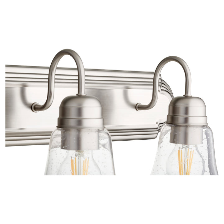 Quorum 5094 Vanities 5094-6-265 Bath Vanity Light 48 in. wide - Satin Nickel W/ Clear/Seeded