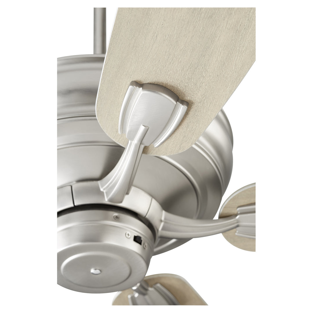 Quorum Gamble 50605-65 Ceiling Fan 60 in. - Satin Nickel, Silver/Weathered Gray