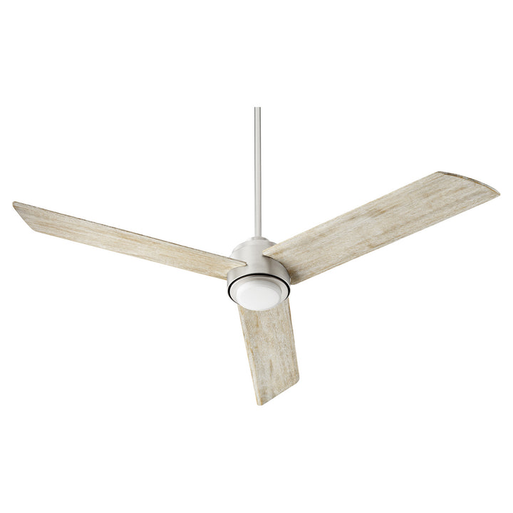 Quorum Trio 35603-65 Ceiling Fan 60 in. - Satin Nickel, Weathered Oak