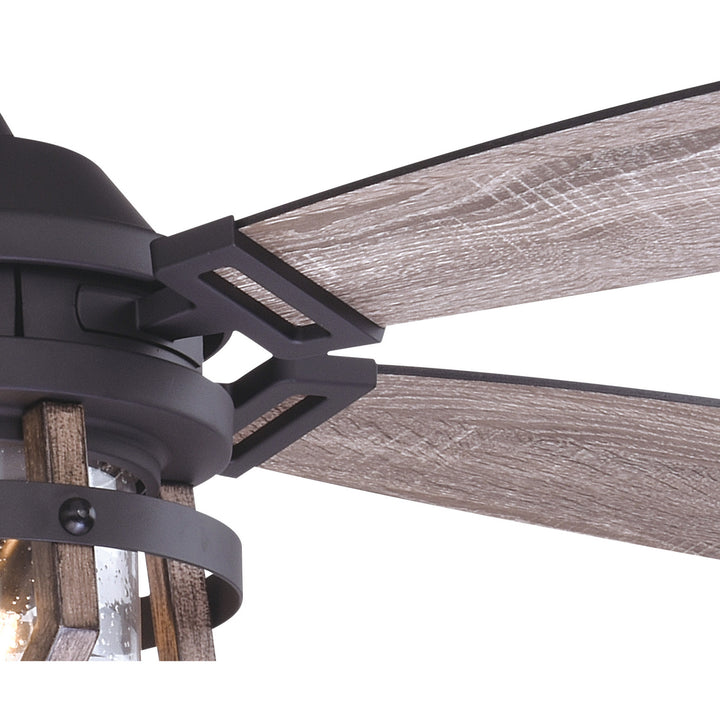 Vaxcel Barnes F0055 Ceiling Fan - Matte Black and Rustic Oak, Driftwood-Black Walnut/