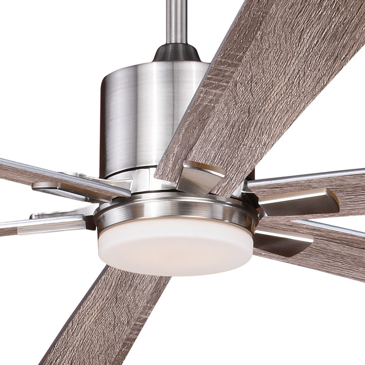 Vaxcel Wheelock F0079 Ceiling Fan - Satin Nickel, Black-Driftwood/