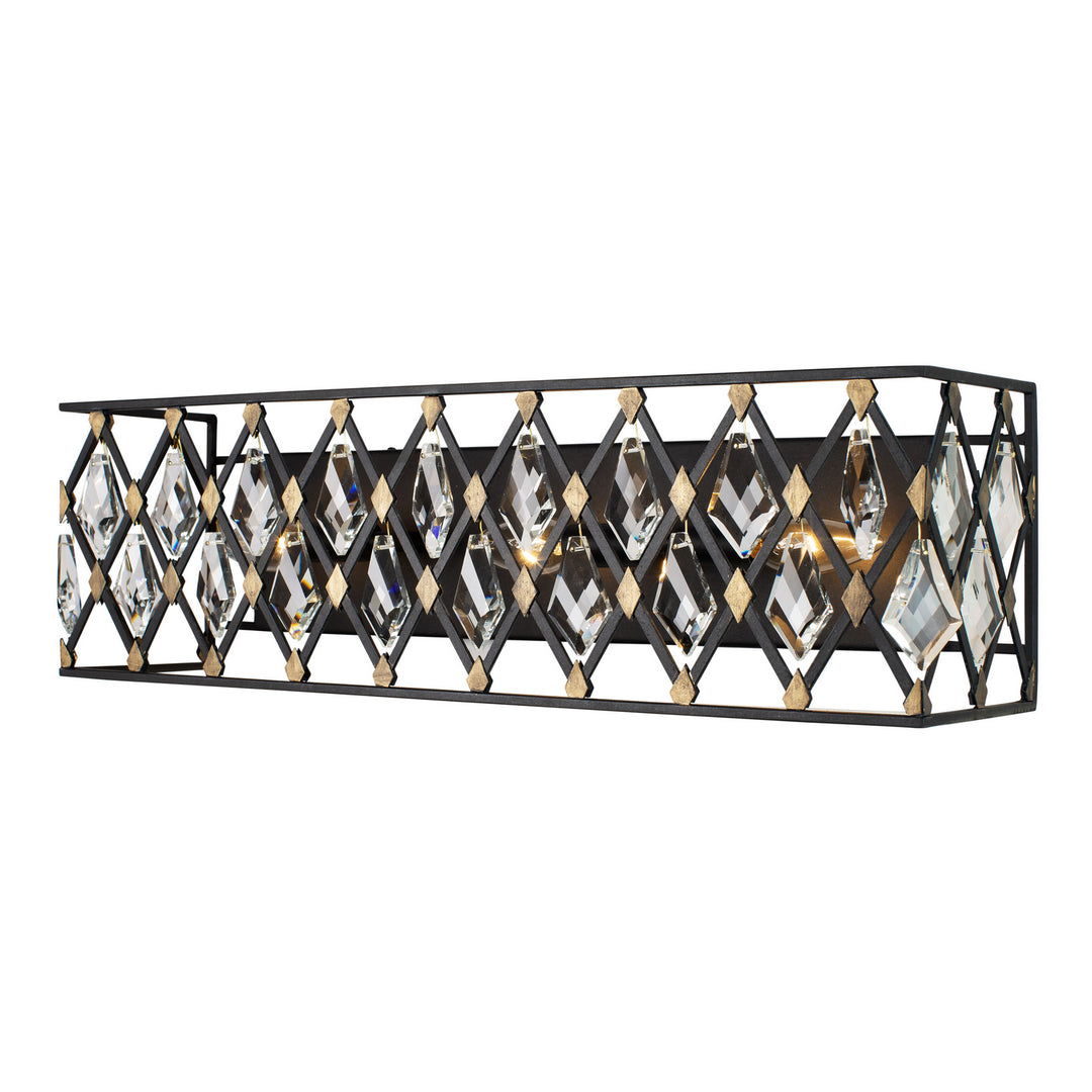 Varaluz Windsor 345B03CBHG Bath Vanity Light 24 in. wide - Carbon/Havana Gold