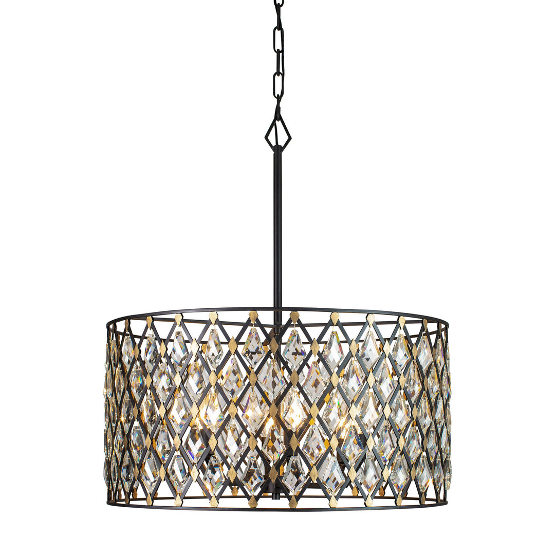 Varaluz Windsor 345P06CBHG Chandelier Light - Carbon/Havana Gold