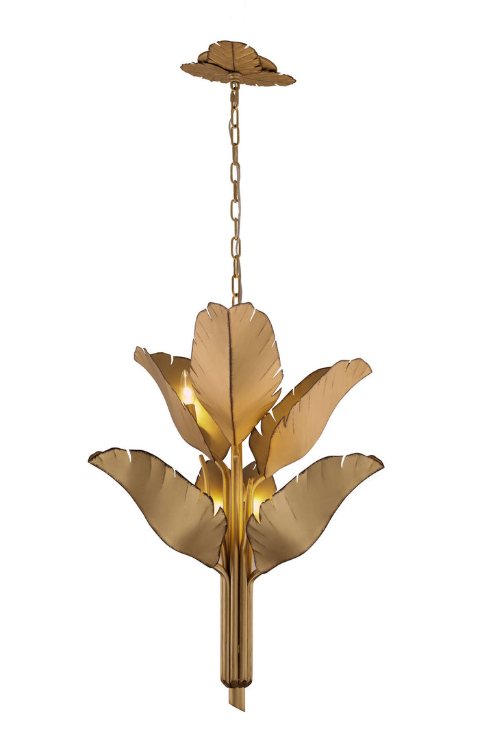 Varaluz Banana Leaf 901C06GO Chandelier Light - Gold