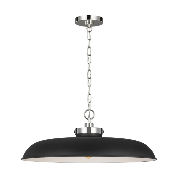 Visual Comfort Studio Wellfleet CP1111MBKPN Pendant Light - Midnight Black and Polished Nickel