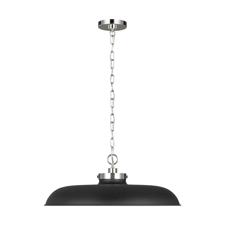 Visual Comfort Studio Wellfleet CP1111MBKPN Pendant Light - Midnight Black and Polished Nickel