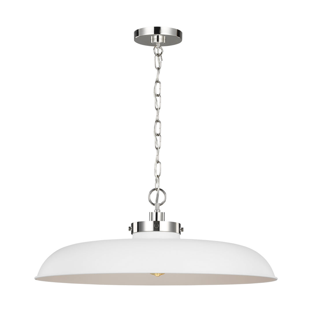 Visual Comfort Studio Wellfleet CP1111MWTPN Pendant Light - Matte White and Polished Nickel