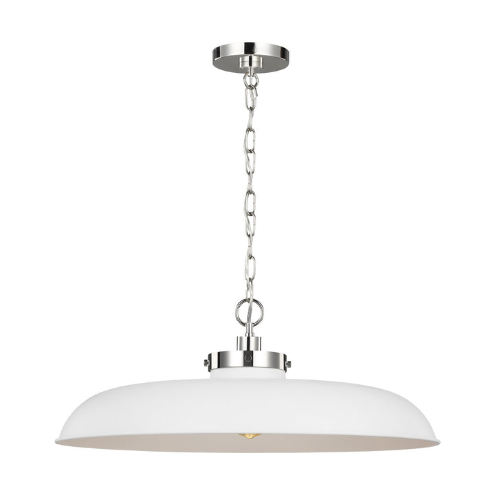 Visual Comfort Studio Wellfleet CP1111MWTPN Pendant Light - Matte White and Polished Nickel