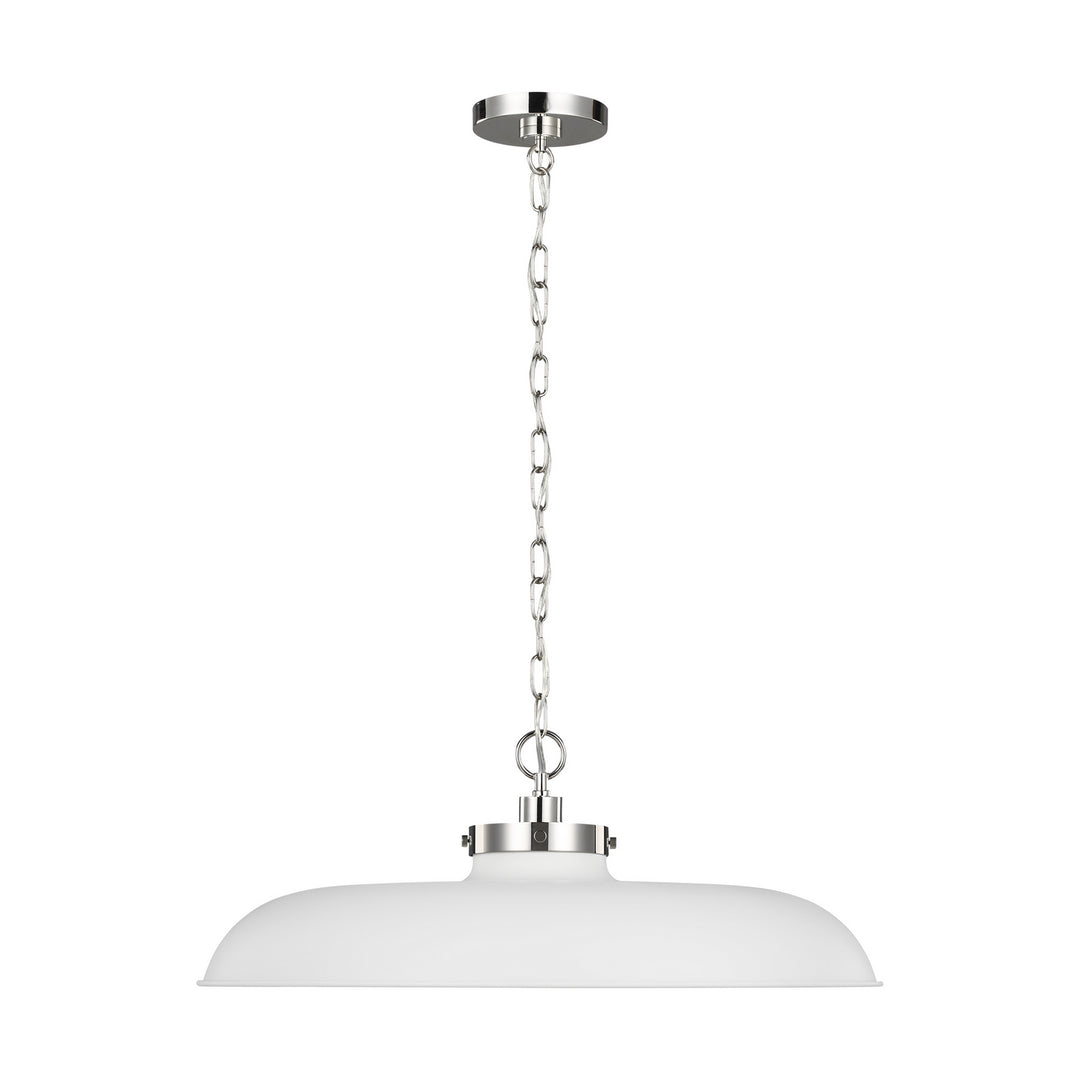 Visual Comfort Studio Wellfleet CP1111MWTPN Pendant Light - Matte White and Polished Nickel