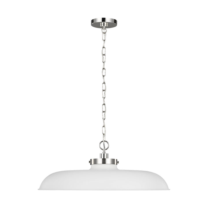 Visual Comfort Studio Wellfleet CP1111MWTPN Pendant Light - Matte White and Polished Nickel