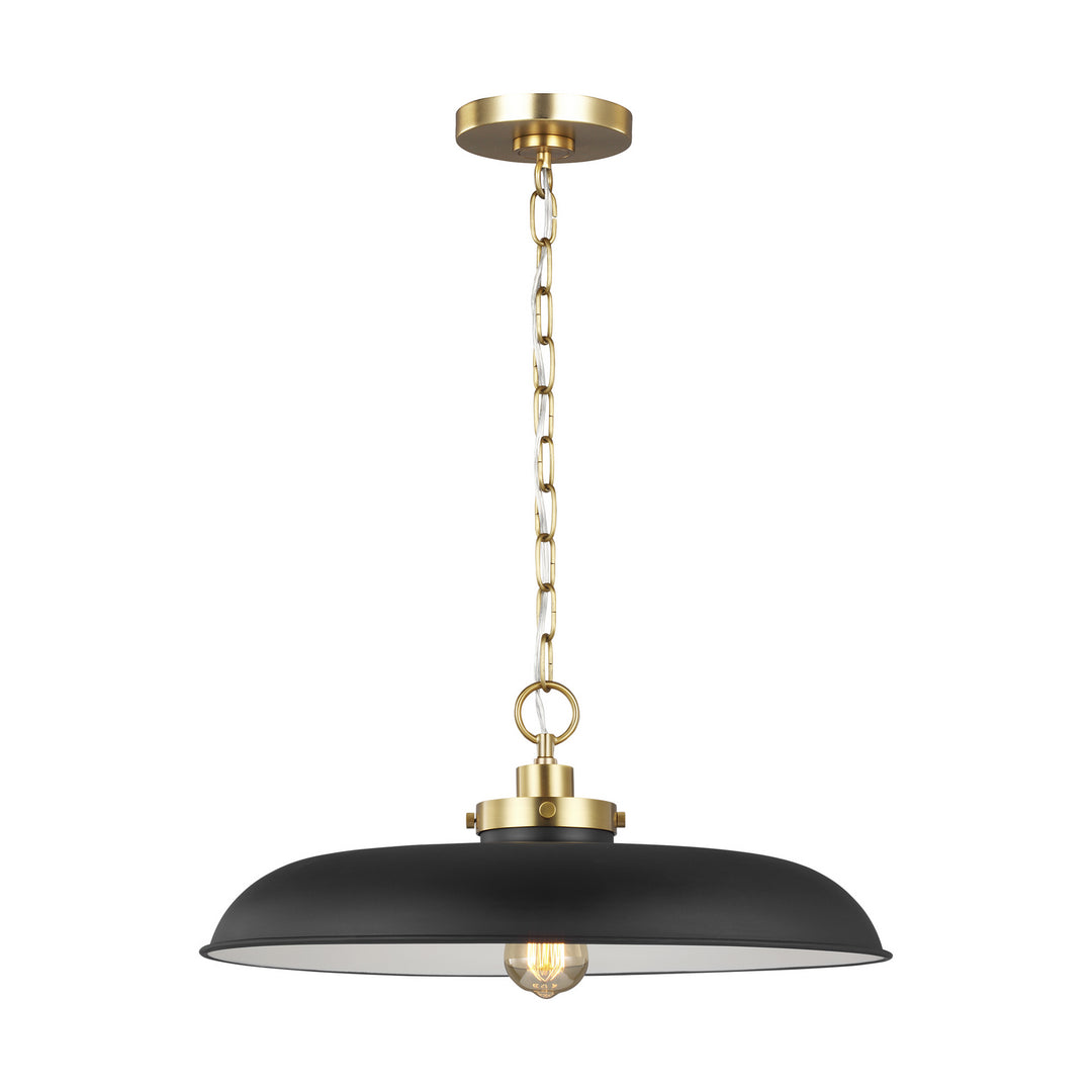 Visual Comfort Studio Wellfleet CP1231MBKBBS Pendant Light - Midnight Black and Burnished Brass