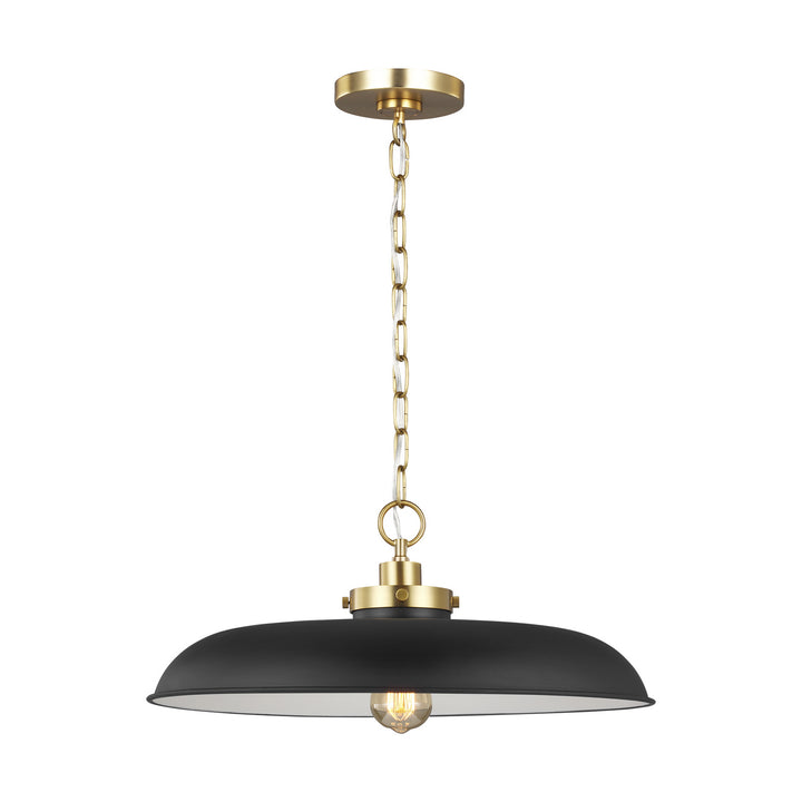 Visual Comfort Studio Wellfleet CP1231MBKBBS Pendant Light - Midnight Black and Burnished Brass