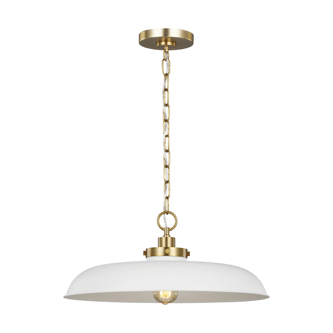 Visual Comfort Studio Wellfleet CP1231MWTBBS Pendant Light - Matte White and Burnished Brass