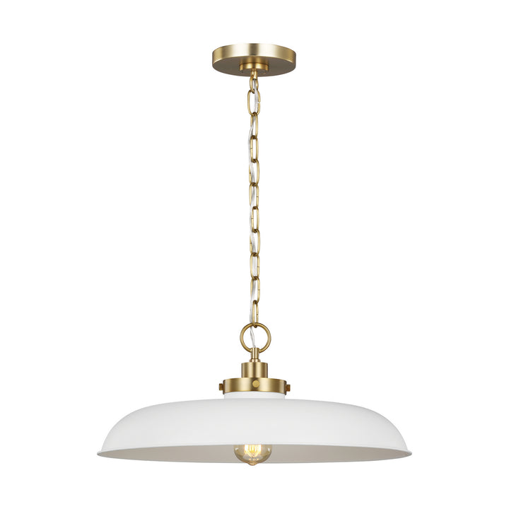 Visual Comfort Studio Wellfleet CP1231MWTBBS Pendant Light - Matte White and Burnished Brass