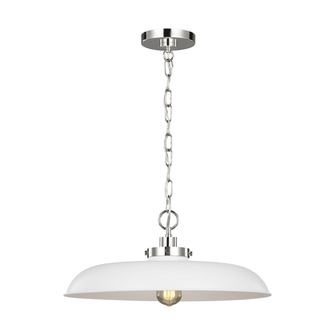 Visual Comfort Studio Wellfleet CP1231MWTPN Pendant Light - Matte White and Polished Nickel