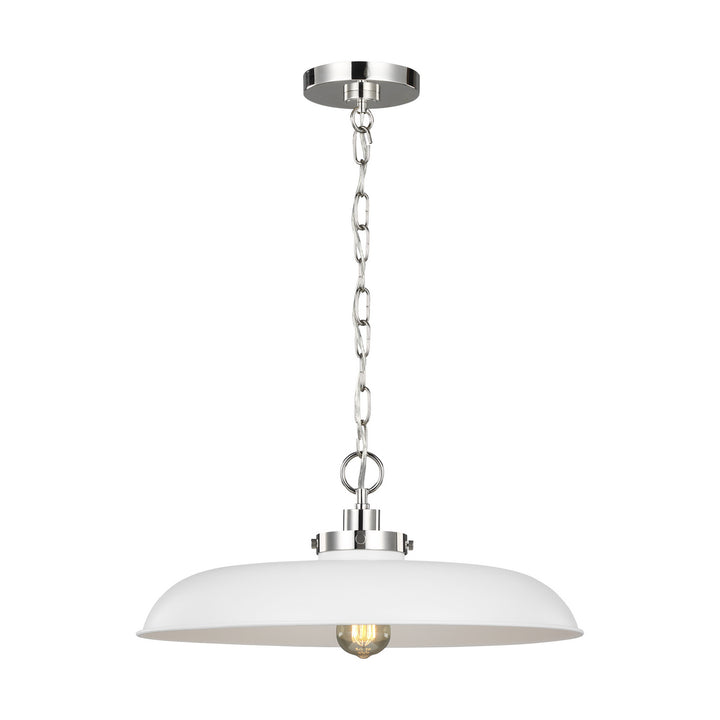 Visual Comfort Studio Wellfleet CP1231MWTPN Pendant Light - Matte White and Polished Nickel