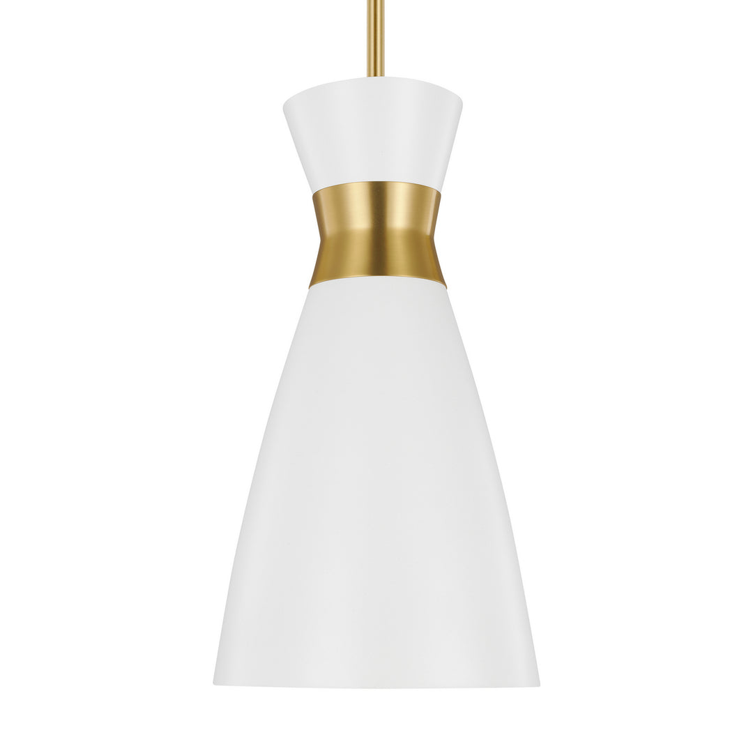 Visual Comfort Studio Heath EP1221MWTBBS Pendant Light - Matte White and Burnished Brass