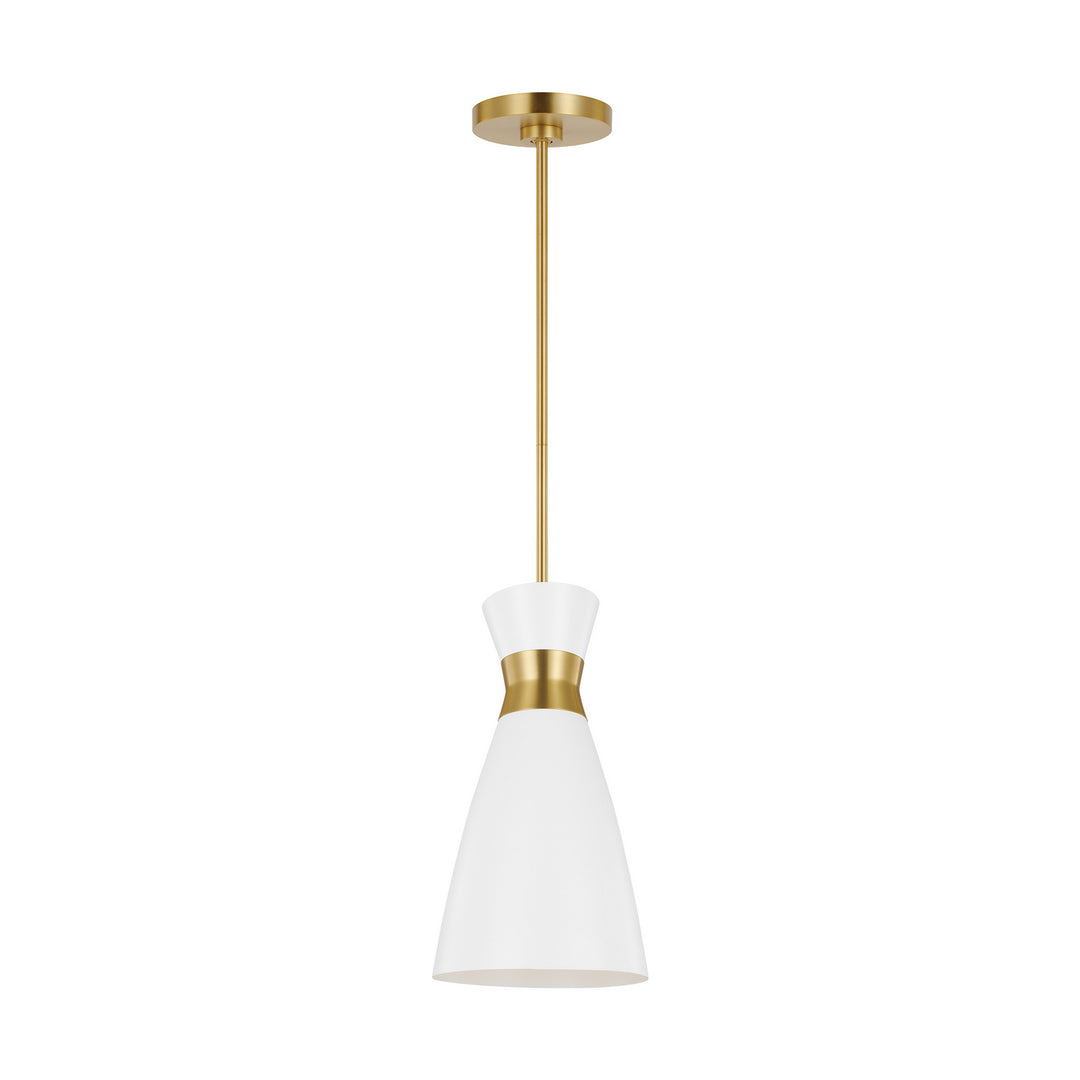 Visual Comfort Studio Heath EP1221MWTBBS Pendant Light - Matte White and Burnished Brass