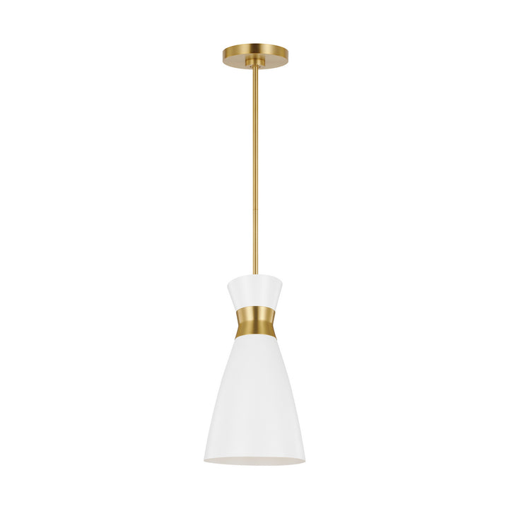 Visual Comfort Studio Heath EP1221MWTBBS Pendant Light - Matte White and Burnished Brass