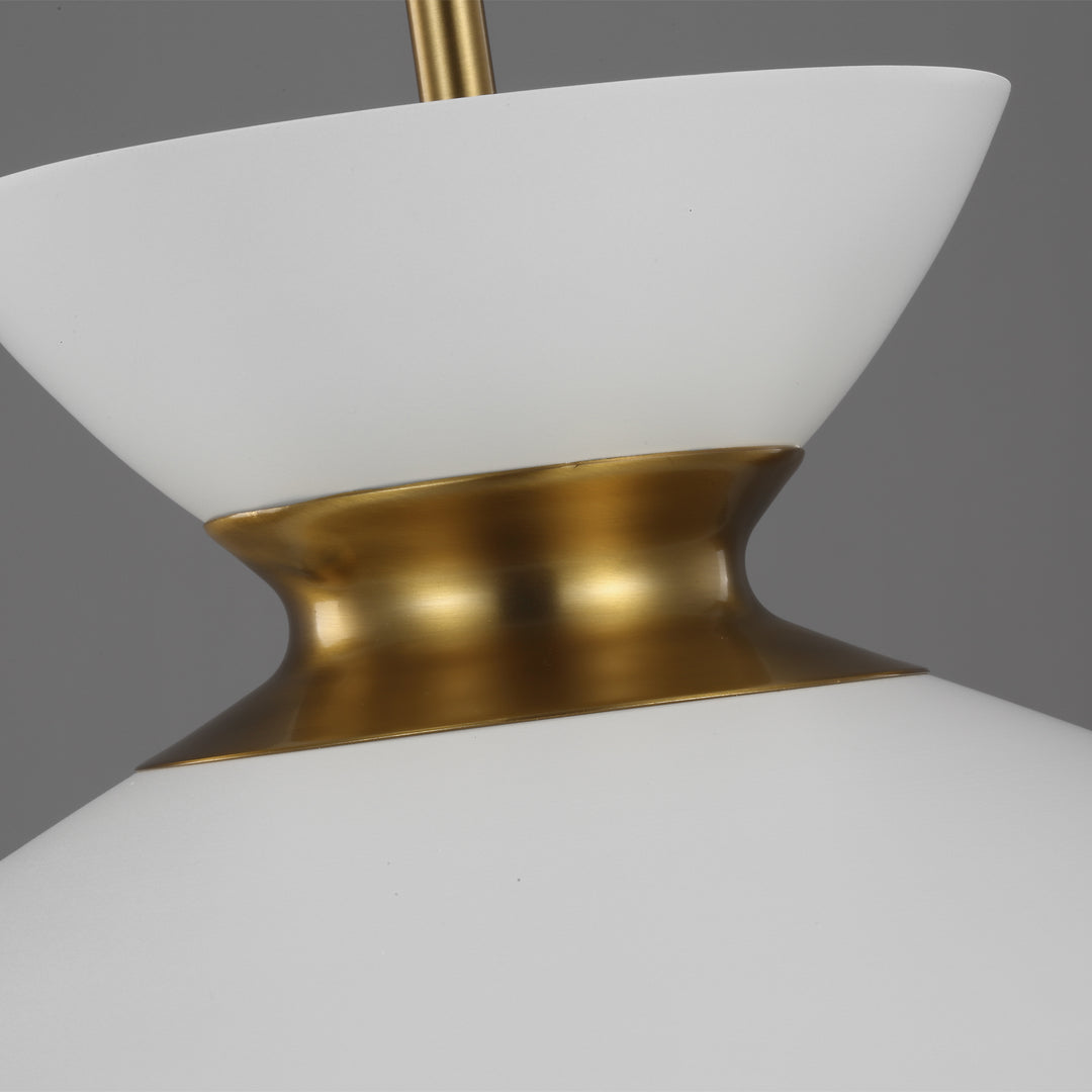 Visual Comfort Studio Heath EP1231MWTBBS Pendant Light - Matte White and Burnished Brass