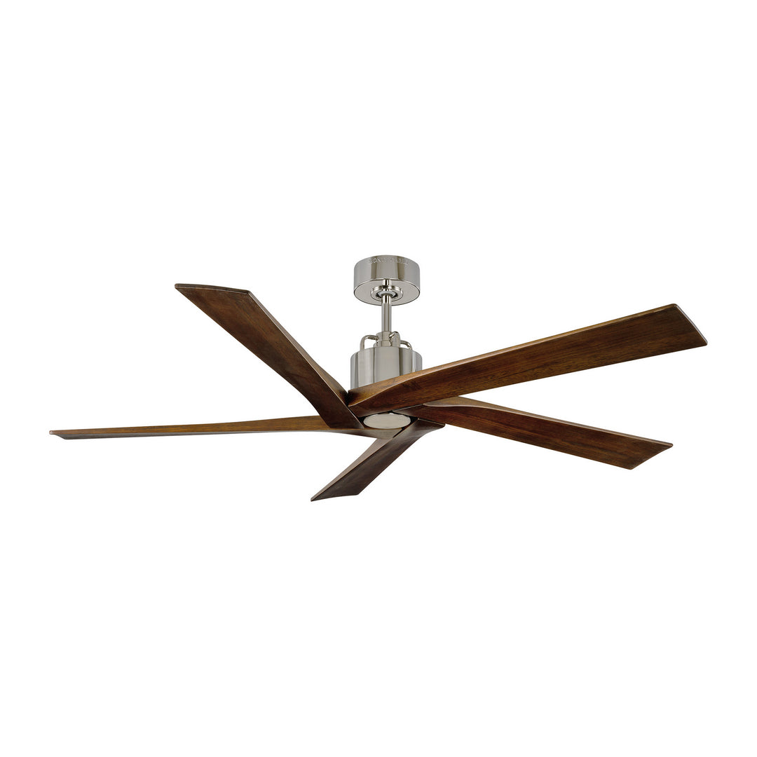 Visual Comfort Fan Aspen 56 5ASPR56PN Ceiling Fan - Polished Nickel, Dark Walnut/Dark Walnut/