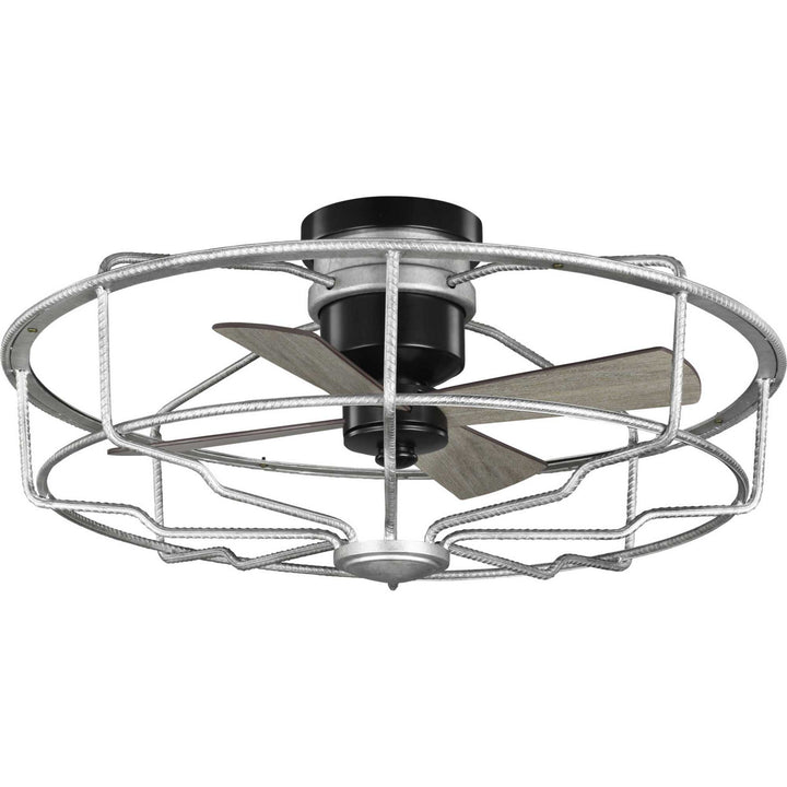 Progress Loring P250006-141 Ceiling Fan - Galvanized Finish, Matte Black/