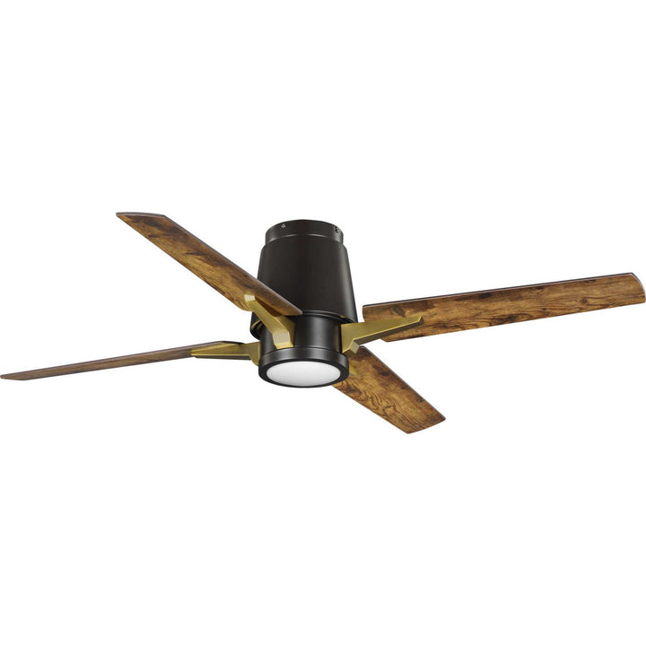 Progress Lindale P250028-129 Ceiling Fan - Architectural Bronze, Distressed Walnut/