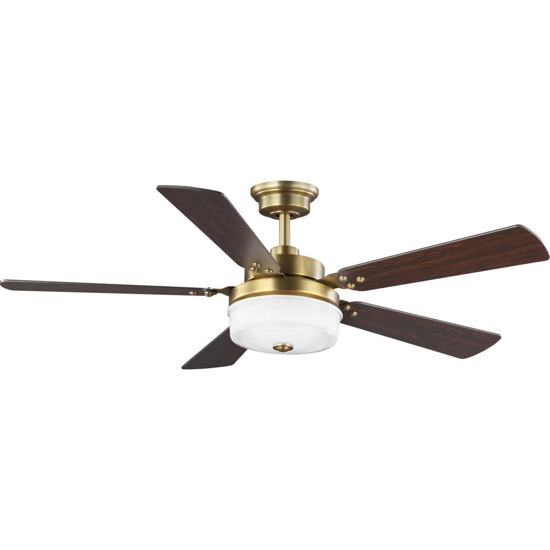 Progress Tempt P2578-16330K Ceiling Fan - Vintage Brass, Chestnut, Dark Cherry/