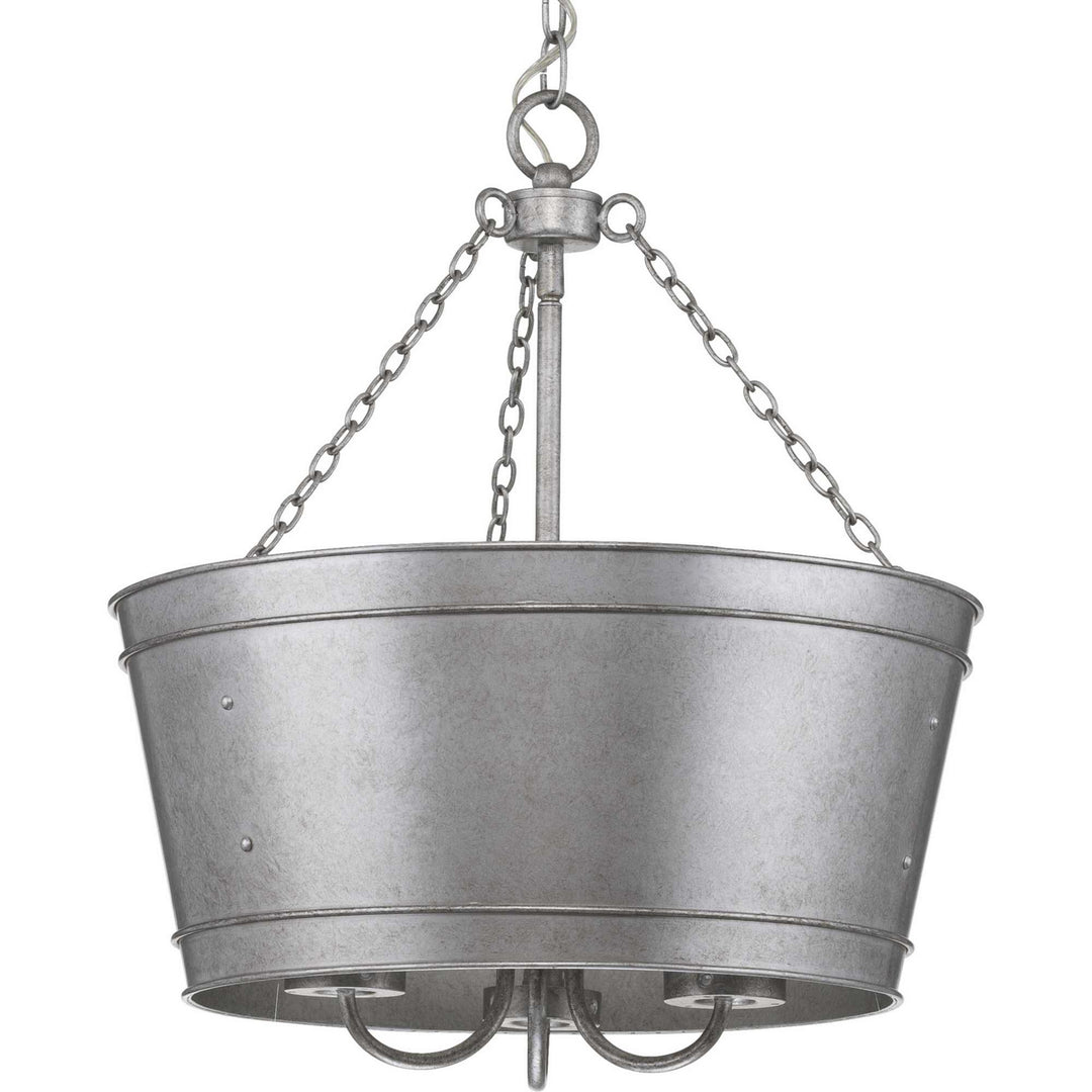 Progress Lighting P500227-141 Galveston Three Light Outdoor Pendant Outdoor Pewter, Nickel, Silver