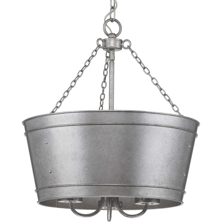 Progress Lighting P500227-141 Galveston Three Light Outdoor Pendant Outdoor Pewter, Nickel, Silver