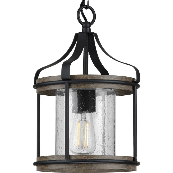 Progress Lighting P500234-031 Brenham One Light Outdoor Pendant Outdoor Black