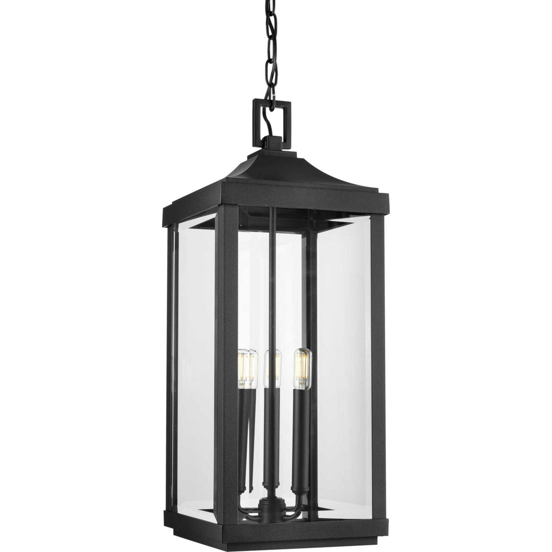 Progress Lighting P550004-031 Gibbes Street Three Light Hanging Lantern Outdoor Black