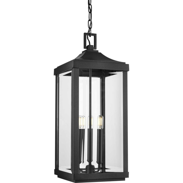 Progress Lighting P550004-031 Gibbes Street Three Light Hanging Lantern Outdoor Black