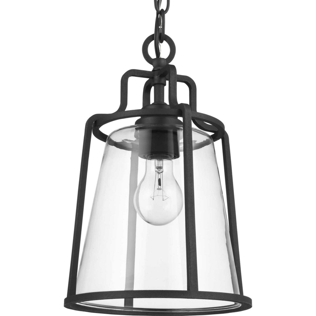 Progress Lighting P550065-031 Benton Harbor One Light Hanging Lantern Outdoor Black