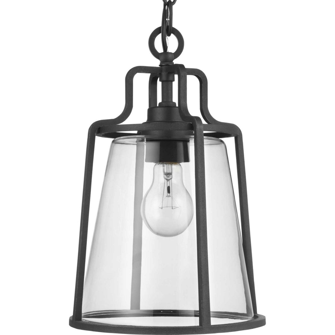 Progress Lighting P550065-031 Benton Harbor One Light Hanging Lantern Outdoor Black