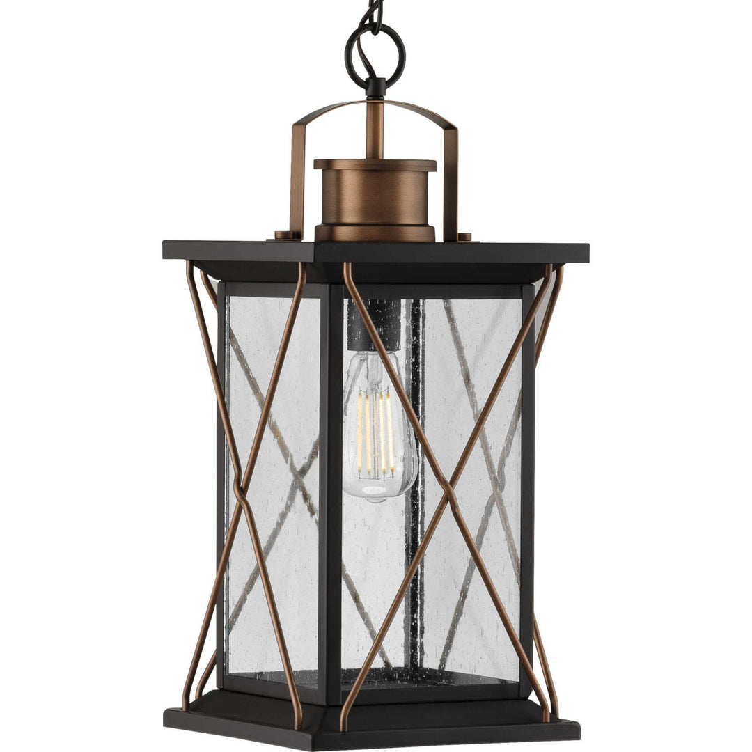 Progress Lighting P550068-020 Barlowe One Light Hanging Lantern Outdoor Bronze / Dark