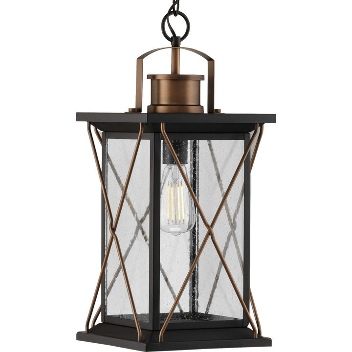 Progress Lighting P550068-020 Barlowe One Light Hanging Lantern Outdoor Bronze / Dark