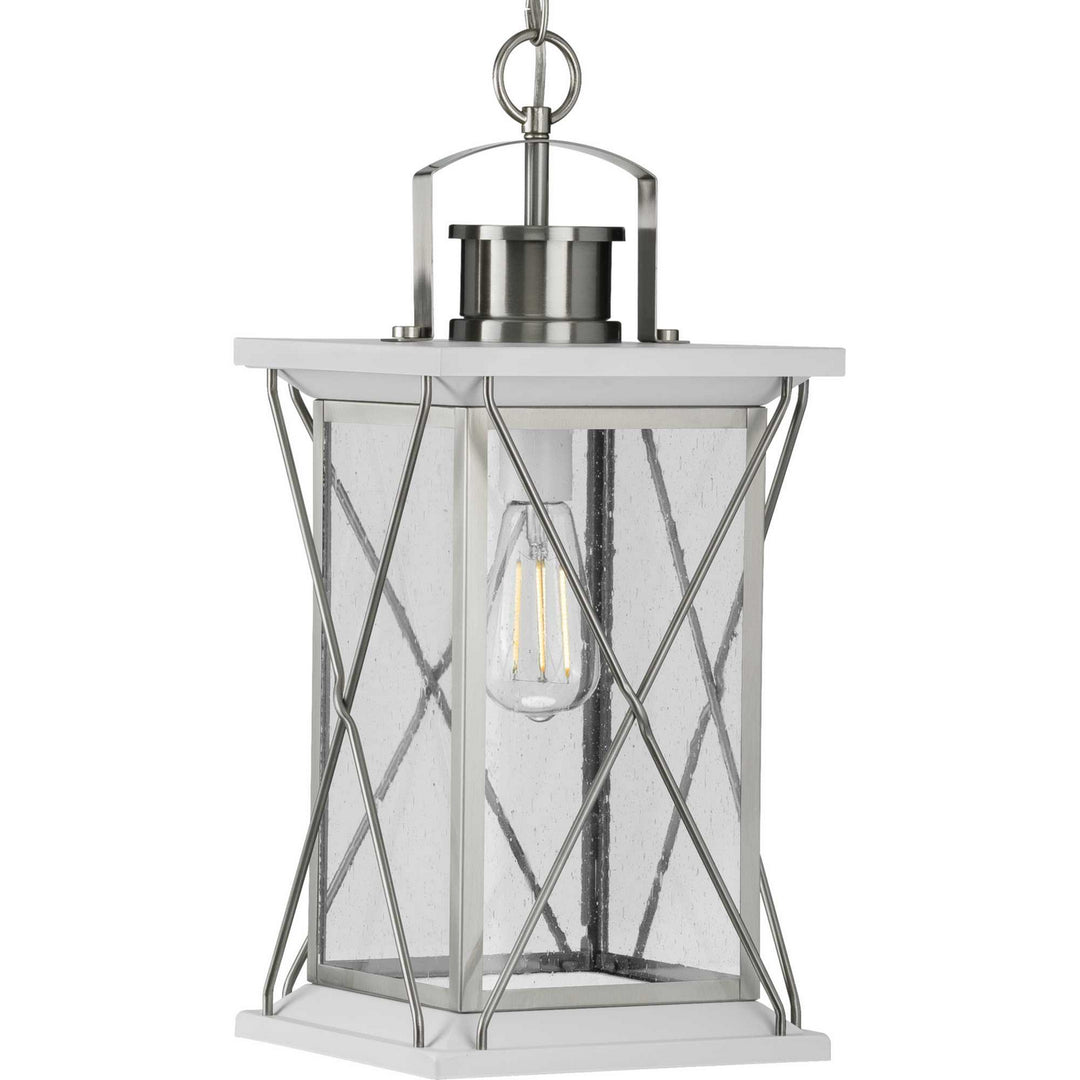 Progress Lighting P550068-135 Barlowe One Light Hanging Lantern Outdoor Pewter, Nickel, Silver