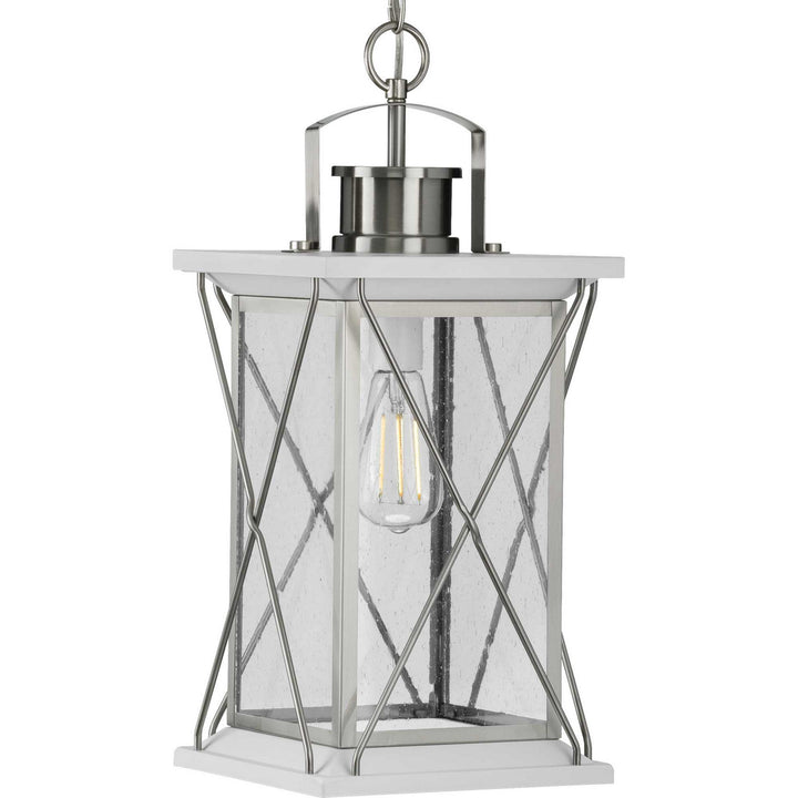 Progress Lighting P550068-135 Barlowe One Light Hanging Lantern Outdoor Pewter, Nickel, Silver